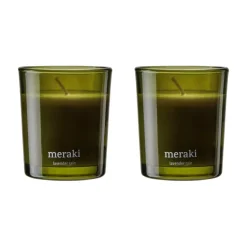 Meraki scented candles 12 hours 2-pack, Lavender rain Green