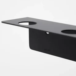 Meraki shelf with bottle hanger and hook, Brushed finish Black Outlet