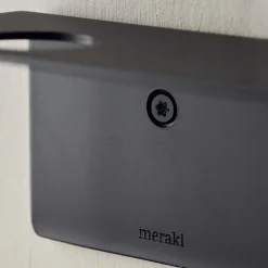 Meraki shelf with bottle hanger and hook, Brushed finish Black Outlet