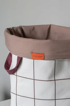 Mette Ditmer Mesh laundry basket Ø40x50 cm, Brown-Off-white BeigeBrown Outlet