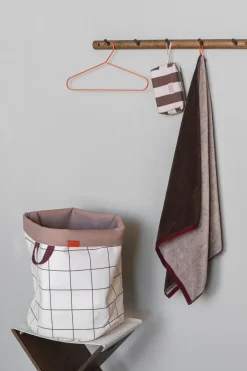 Mette Ditmer Mesh laundry basket Ø40x50 cm, Brown-Off-white BeigeBrown Outlet