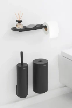 Brabantia MindSet Toilet paper holder with shelf, Mineral Infinite Grey