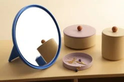 Design Letters Mirror Mirror table mirror Ø21 cm, Cobalt Blue Outlet