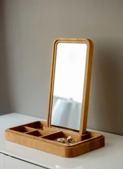 Spring Copenhagen Mirror with jewellery box 32 cm, Oak Brown Discount
