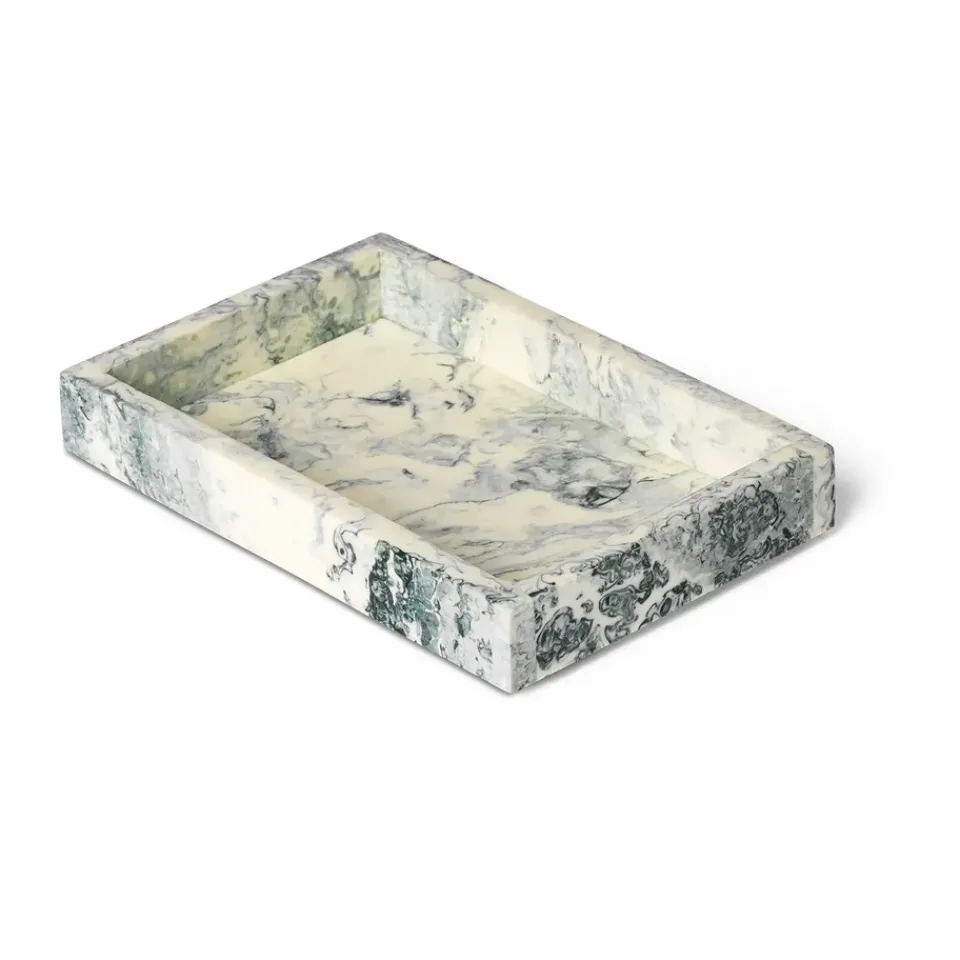 Ferm Living Mist decorative tray 10x15 cm, Emerald-off white Grey Sale