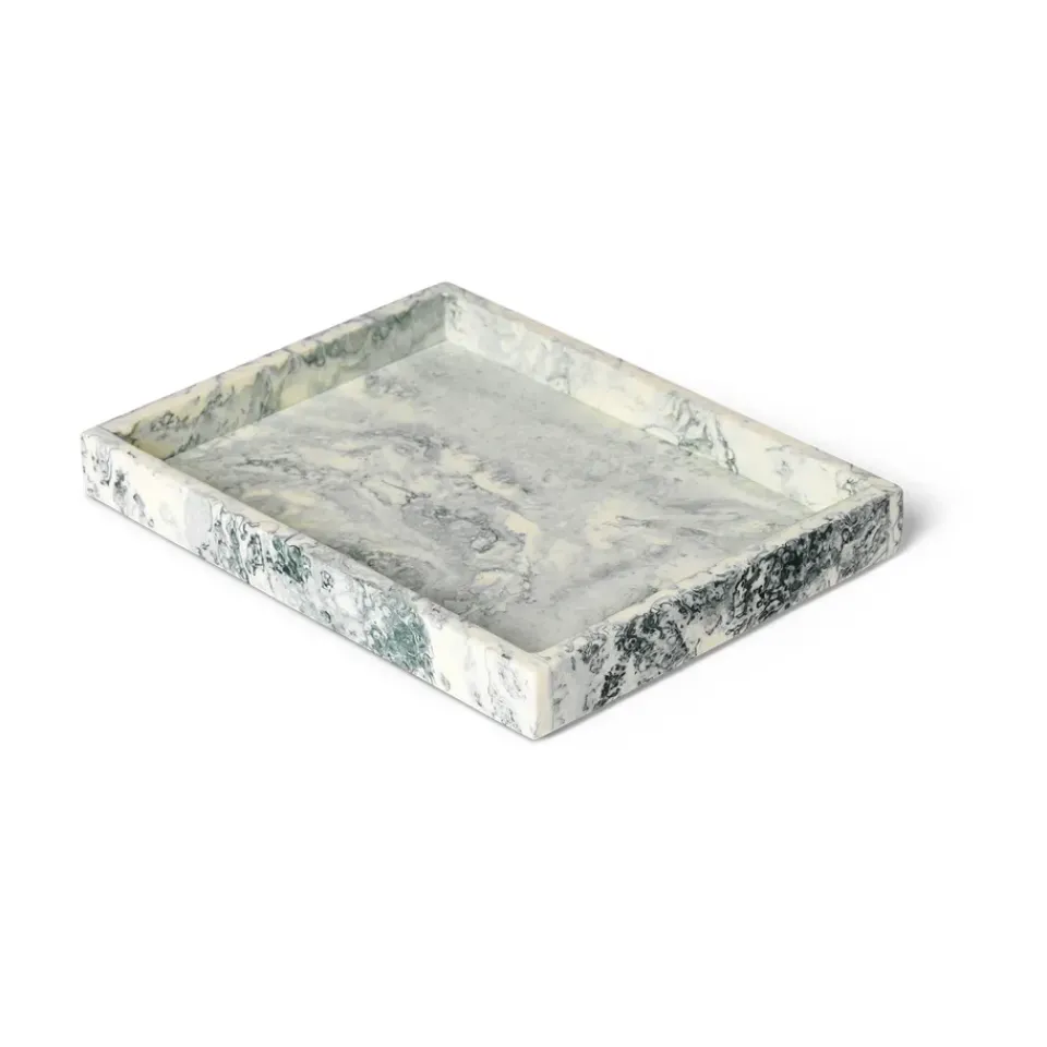 Ferm Living Mist decorative tray 15x20 cm, Emerald-off white Grey Discount