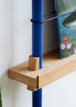 MOEBE magazine rack, Oak- Blue Sale