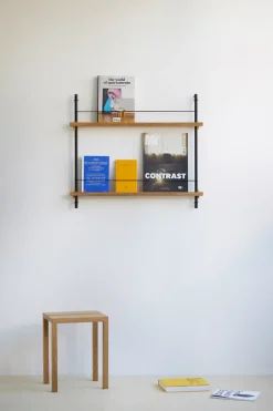 MOEBE magazine rack, Oak- White Hot
