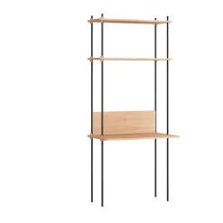 MOEBE shelving system s.200.1.D, Oak-black BrownBlack
