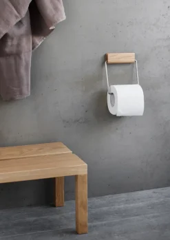 MOEBE toilet paper holder, Oak-steel Brown Online