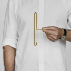MOEBE Wall hook large, matte gold Gold-coloured Discount