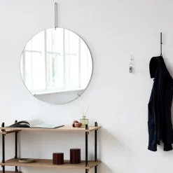 MOEBE wall mirror Ø 70 cm, Chrome White