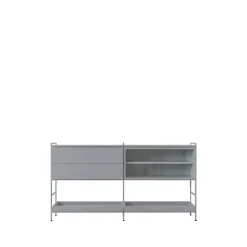 Zweed Molto Medium side table, , 2 sections with display case Grey Discount