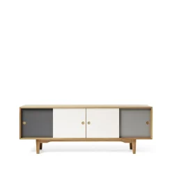 Zweed Moodi 180 side table, /white, oak structure Grey Clearance