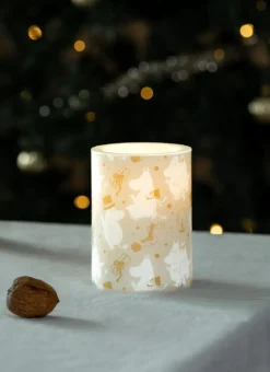 Muurla Moomin block candle LED 10 cm, Sparkling stars Beige Hot