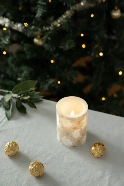 Muurla Moomin block candle LED 10 cm, Sparkling stars Beige Hot