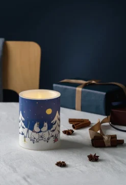 Muurla Moomin block candle LED 12,5 cm, Starry night Blue New