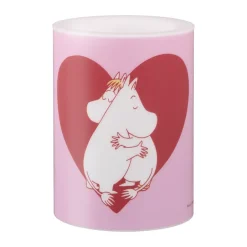 Muurla Moomin block candle LED 10 cm, Heart Pink Hot