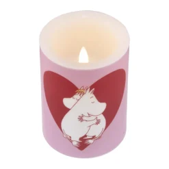 Muurla Moomin block candle LED 10 cm, Heart Pink Hot
