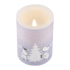 Muurla Moomin block candle LED 10 cm, Snowfall Purple New