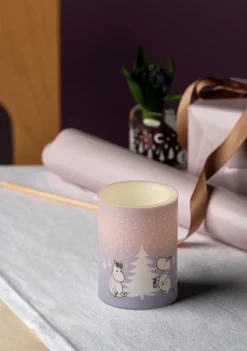 Muurla Moomin block candle LED 10 cm, Snowfall Purple New