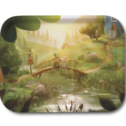 Opto Design Moomin TV-Series tray 27x20 cm, Moomin & Snufkin bridge Green Clearance