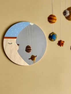 Bloomingville Moony mirror Ø40 cm, Nature moon BeigeBlue Hot