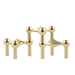 STOFF Nagel candle holder, brass Gold-coloured Outlet