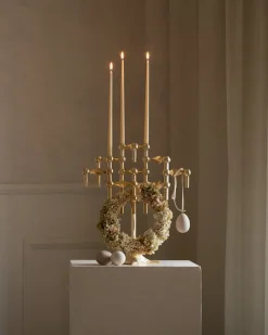 STOFF Nagel candle holder, brass Gold-coloured Outlet