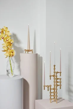 STOFF Nagel candle holder, brass Gold-coloured Outlet