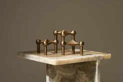 STOFF Nagel candle holder, Bronzed brass Brown Online