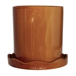 OYOY Nami pot with saucer Ø27 cm large, Amber Brown Hot