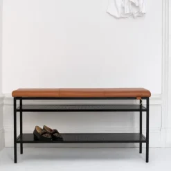 Maze Nancy shoe shelf, Black-Cognac BrownBlack Best