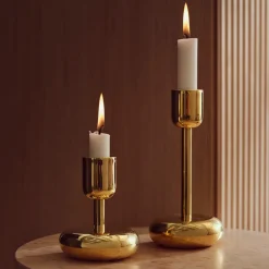 Iittala Nappula candleholder brass, small 107 mm Gold-coloured New