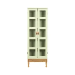 Källemo National Geographic bookcase, Light -oak base-brass Green