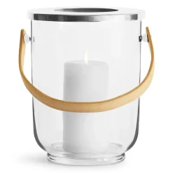 Sagaform Nature lantern with handle, Oak BeigeTransparent Best