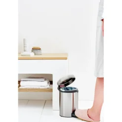 Brabantia New Icon pedal bin 3 liter, Matt steel fingerprint proof Silver-coloured Sale