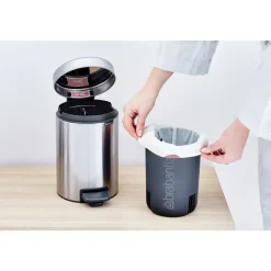 Brabantia New Icon pedal bin 3 liter, Matt steel fingerprint proof Silver-coloured Sale
