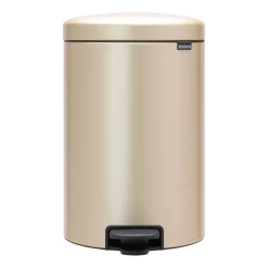 Brabantia New Icon pedal bin 20 liter, Metallic Gold Beige New