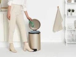 Brabantia New Icon pedal bin 20 liter, Metallic Gold Beige New
