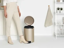 Brabantia New Icon pedal bin 20 liter, Metallic Gold Beige New