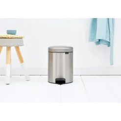 Brabantia New Icon pedal bin 5 liter, Matt steel fingerprint proof Silver-coloured Best