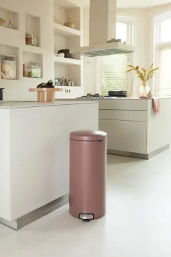 Brabantia New Icon pedal bin 30 liter, Satin taupe Brown Clearance