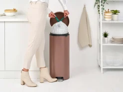 Brabantia New Icon pedal bin 30 liter, Satin taupe Brown Clearance
