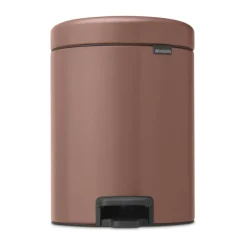 Brabantia New Icon pedal bin 5 liter, Satin taupe Brown Outlet
