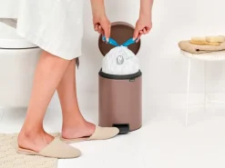 Brabantia New Icon pedal bin 5 liter, Satin taupe Brown Outlet