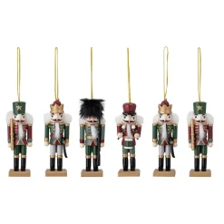 Bloomingville Nikita nut cracker Christmas decoration 6 pieces, Green Multi Discount