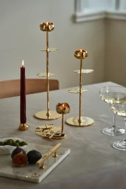 Hilke Collection Ninfea Alta candlestick 40 cm, Brass Gold-coloured Online