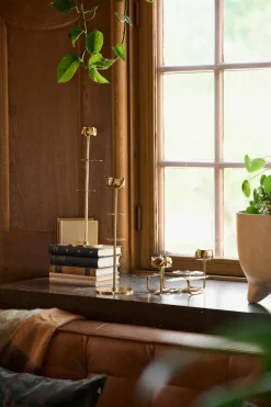 Hilke Collection Ninfea Alta candlestick 35 cm, Brass Gold-coloured Outlet