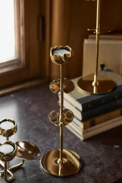 Hilke Collection Ninfea Alta candlestick 35 cm, Brass Gold-coloured Outlet